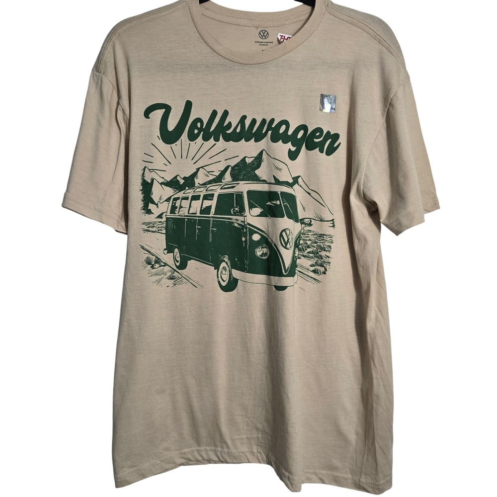 🆕️ NWT Volkswagen Bus Graphic T Shirt Beige Short Sleeve‎ Official Licensed M
